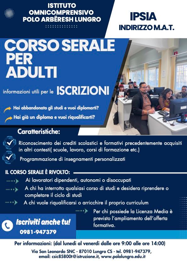 CORSO SERALE PER ADULTI IPSIA DI LUNGRO